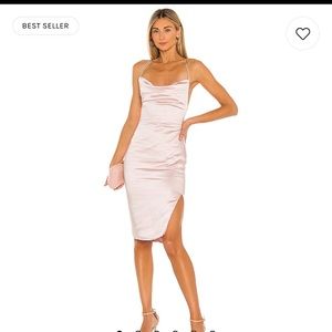 Superdown drape midi dress in blush